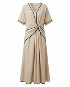 Women's twist-front v-neck maxi summer dress