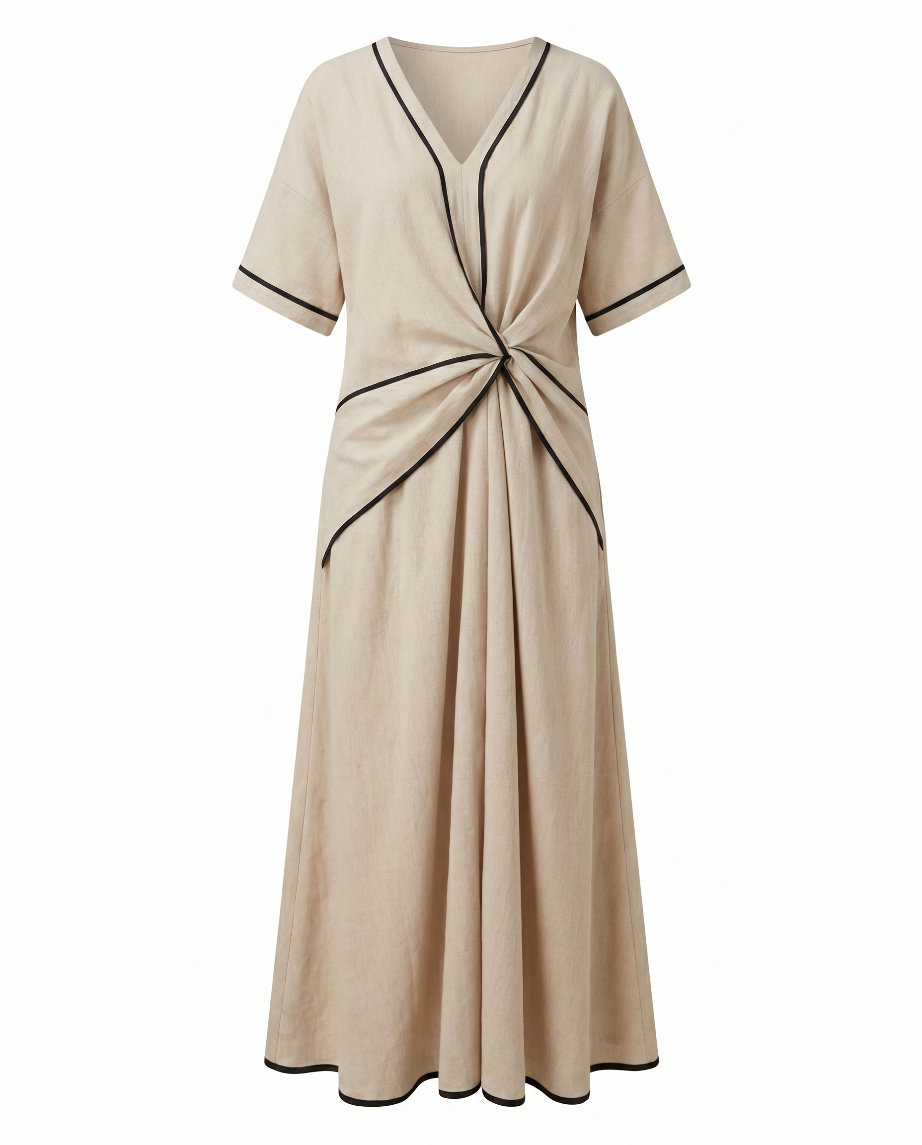 Women's twist-front v-neck maxi summer dress