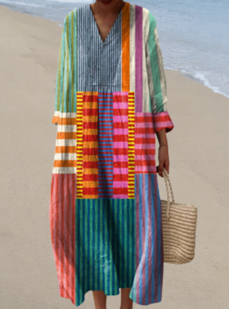 Women's v-neck midi summer dress