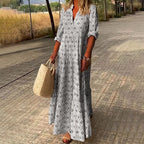 Women's v-neck printed maxi summer dress