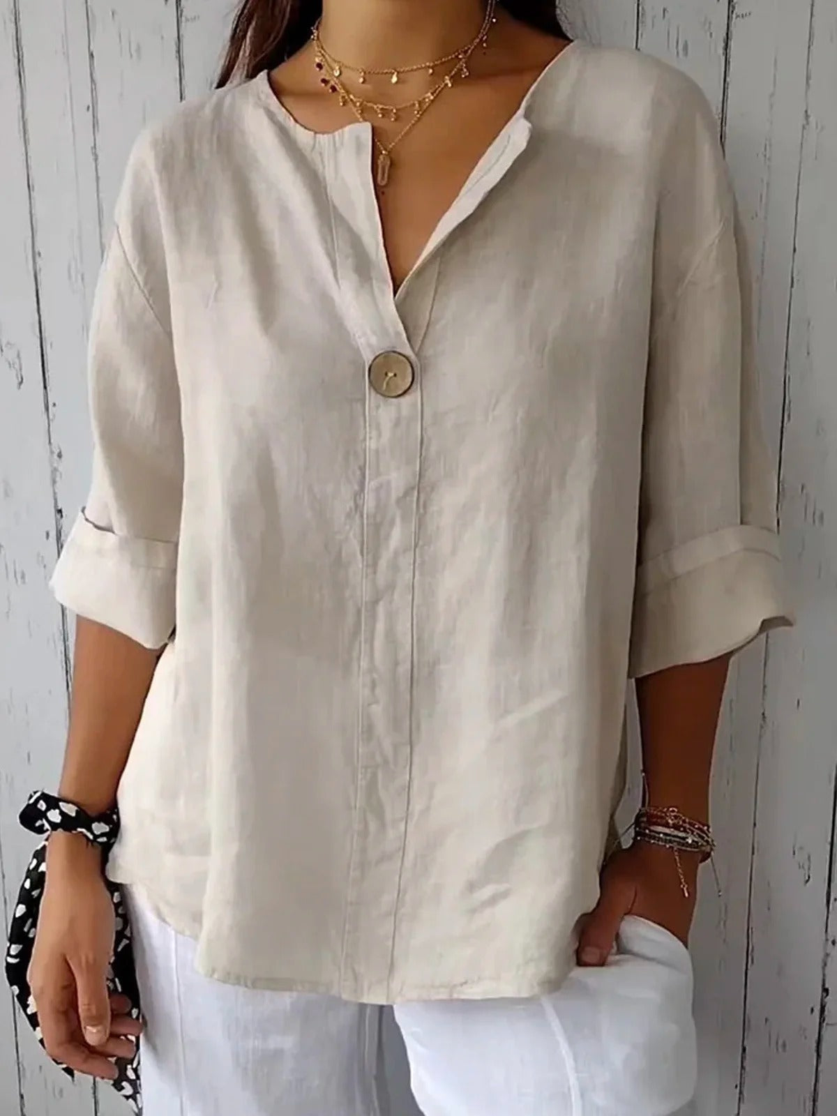 Women's v-neck summer blouse