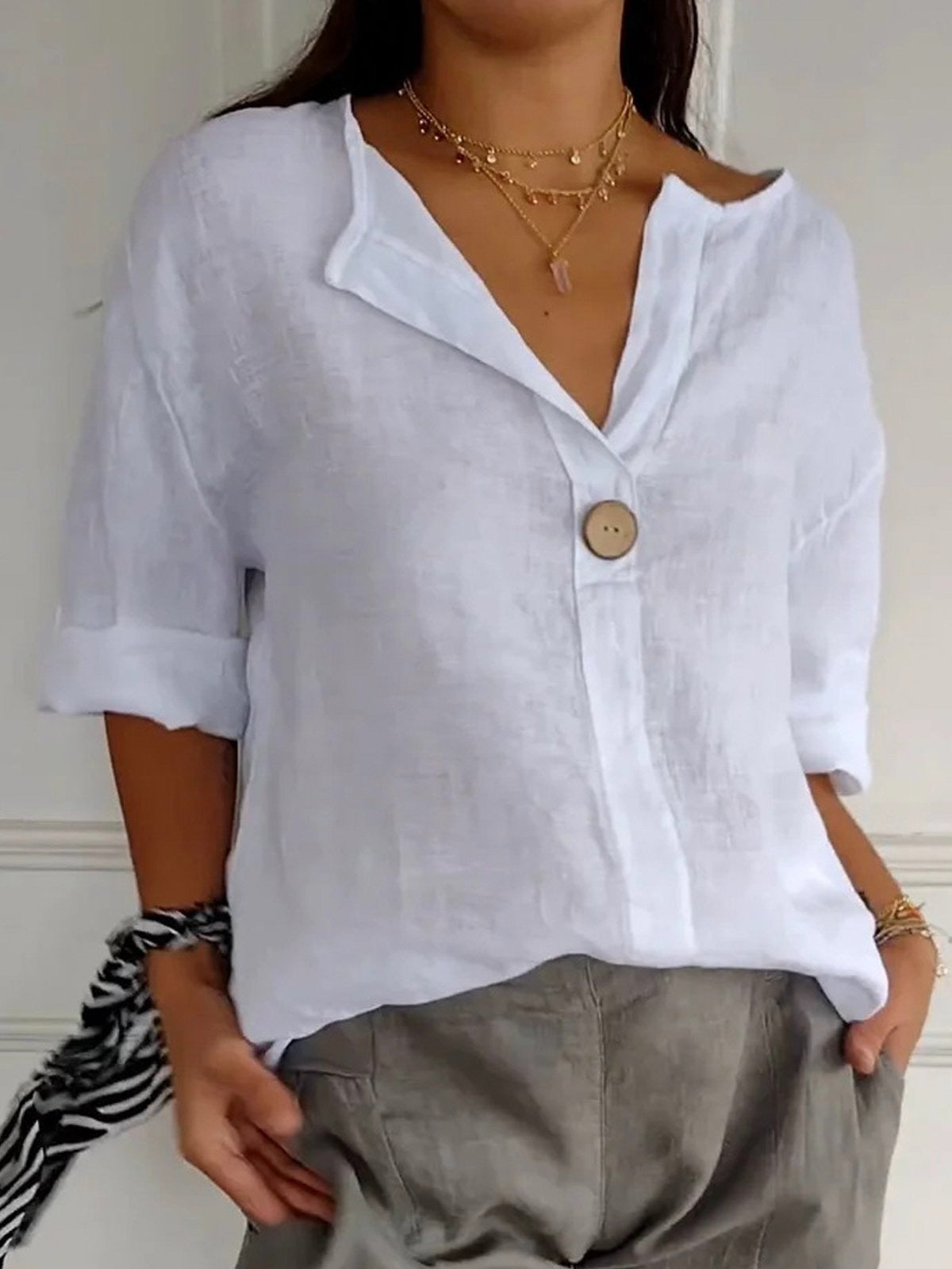 Women's v-neck summer blouse