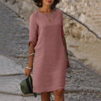 Women's v-neck three-quarter sleeve summer dress