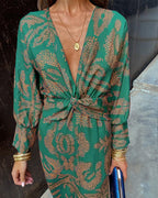 Women's v-neck midi cocktail dress