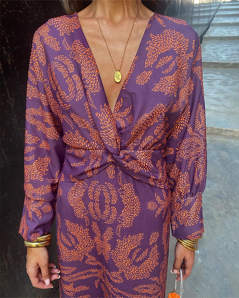 Women's v-neck midi cocktail dress