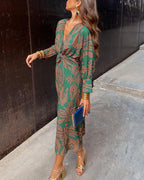 Women's v-neck midi cocktail dress