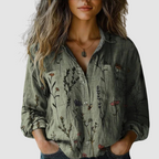 Women's vintage print blouse