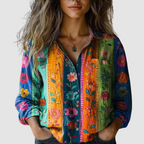 Women's vintage print blouse