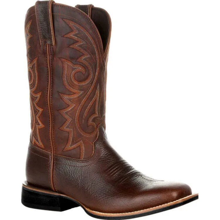 Women's western embroidered mid-calf cowboy boots