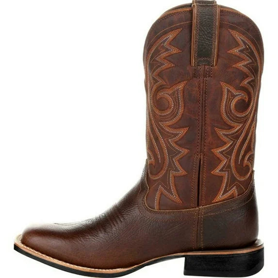 Women's western embroidered mid-calf cowboy boots