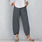 Women's wide-leg cropped summer trousers