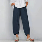 Women's wide-leg cropped summer trousers