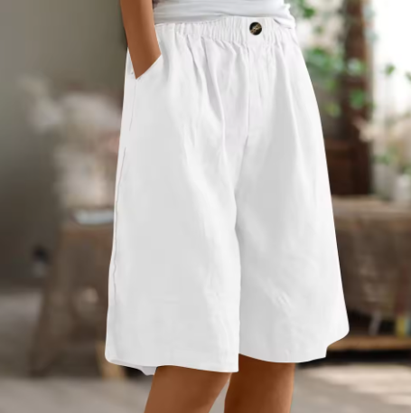 Women's wide-leg elasticated summer shorts