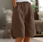 Women's wide-leg elasticated summer shorts