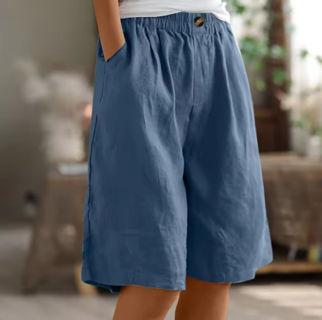 Women's wide-leg elasticated summer shorts