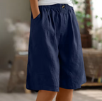 Women's wide-leg elasticated summer shorts