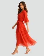 Women's formal wrap midi dress