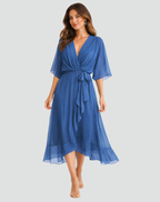 Women's formal wrap midi dress