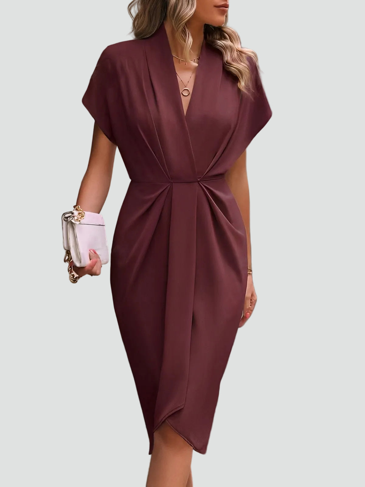 Women's wrap v-neck cocktail dress