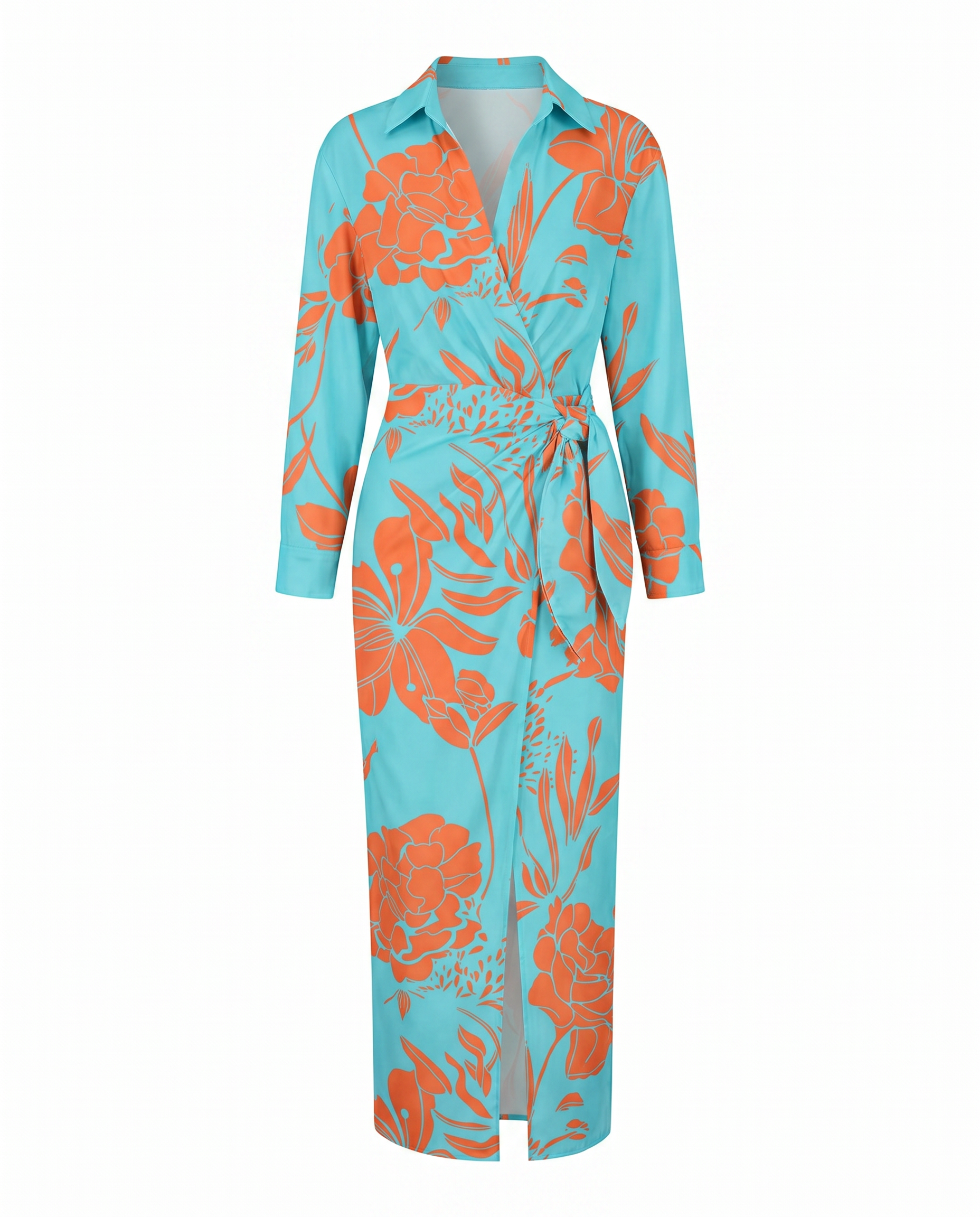 Women's wrap v-neck summer maxi dress