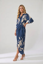 Women's wrap v-neck summer maxi dress