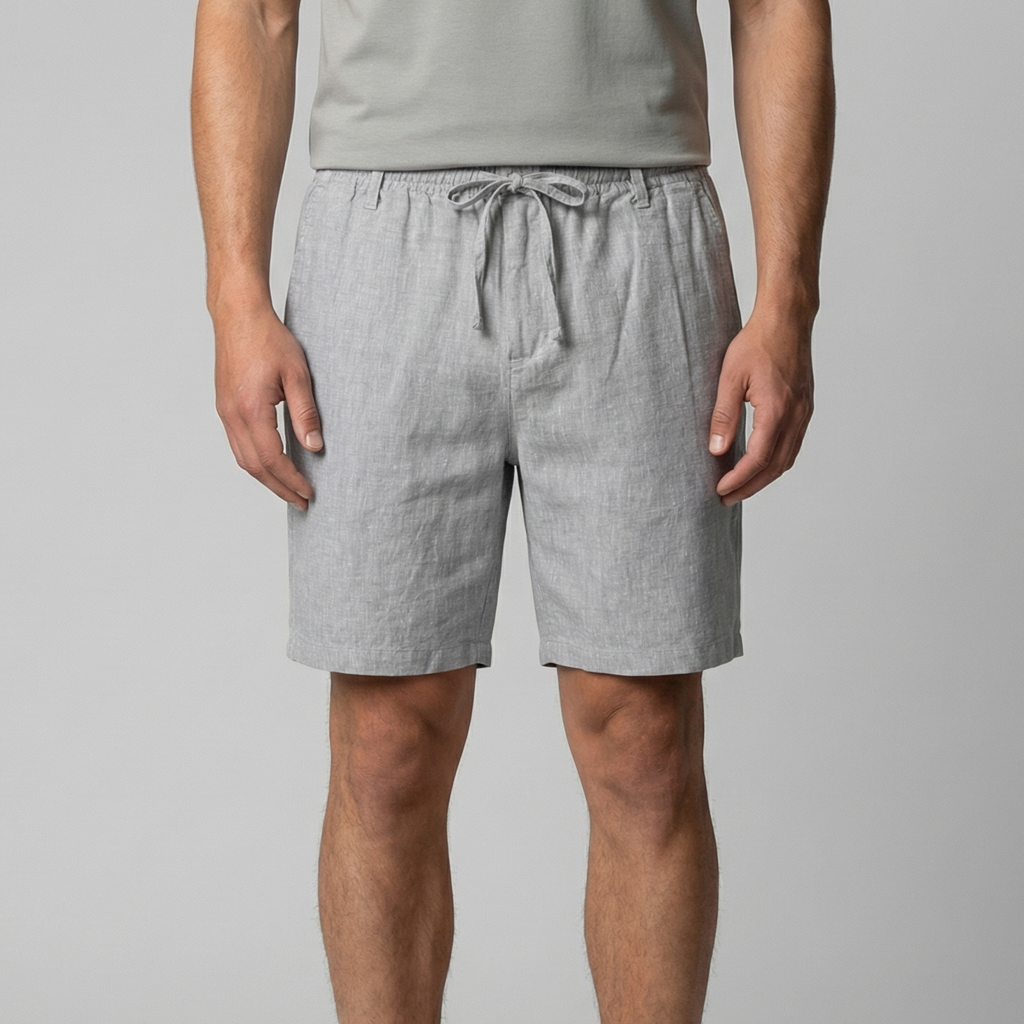 Men's drawstring straight summer shorts