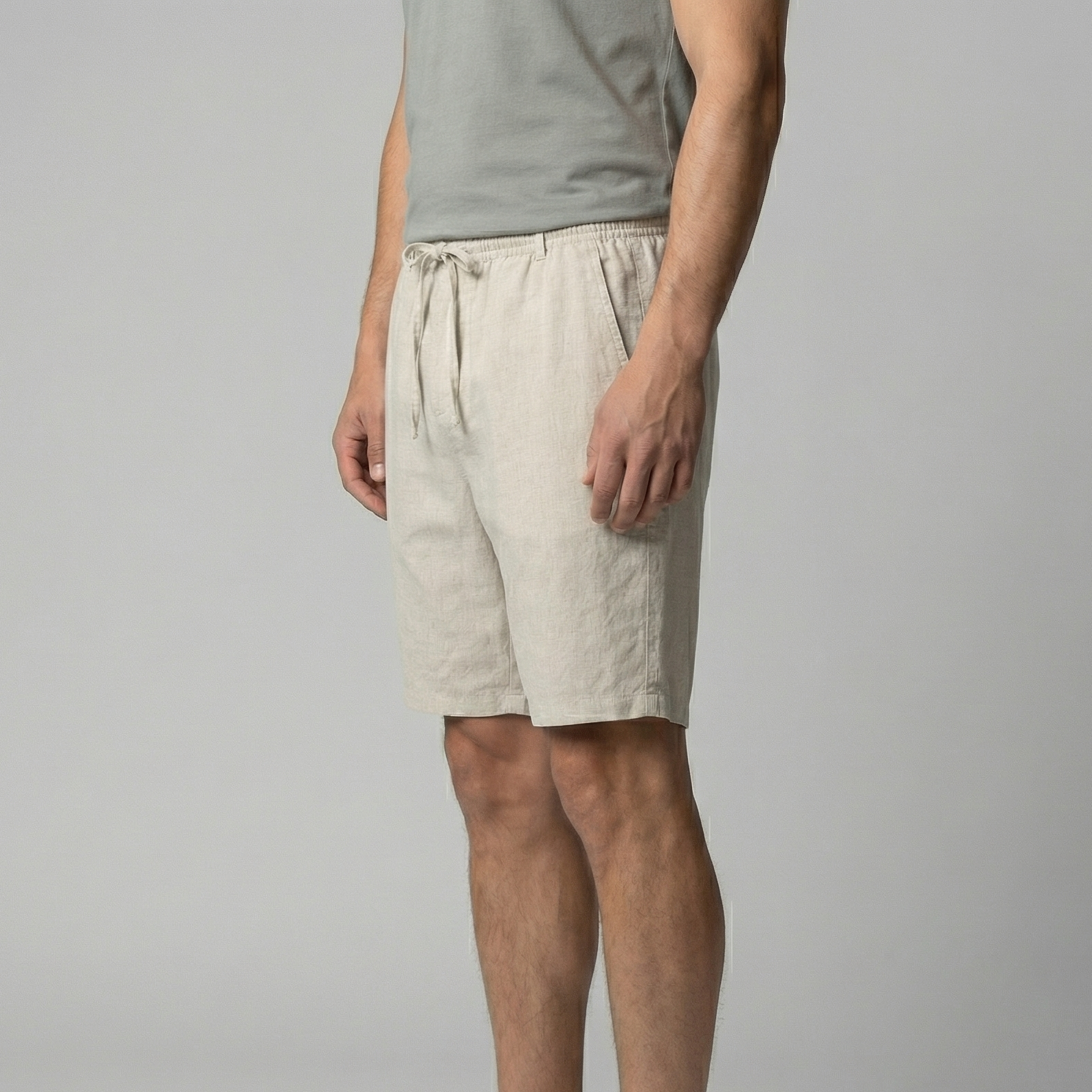 Men's drawstring straight summer shorts