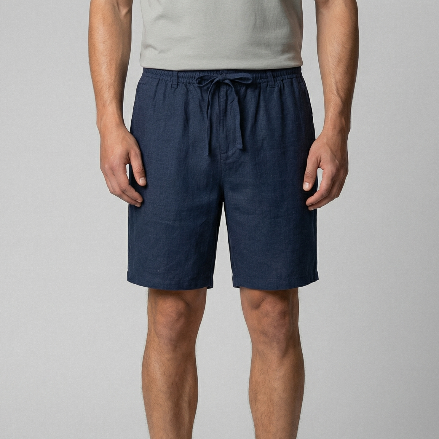 Men's drawstring straight summer shorts